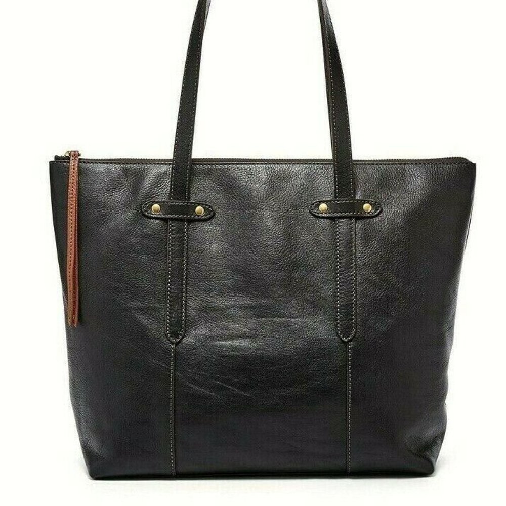 New Fossil Felicity Tote Leather Black